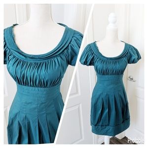BCBG Pleated Green Dress.